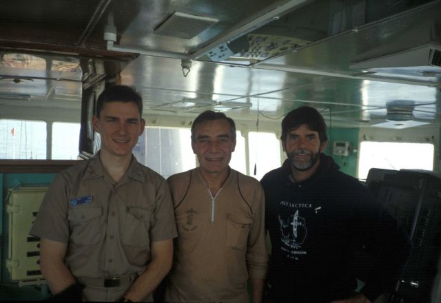 On the bridge of the R/V Surveyor. Picture