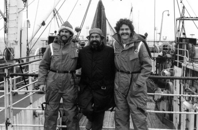 Left and Right: James Brennan, Ship's Surgeon, and Kevin Hill aboard the R/V Professor Siedlecki during the joint U.S.-Poland research cruise in the v Picture
