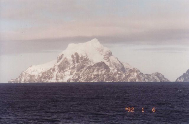 A snowy island near the Antarctic Peninsula in 1992. Picture