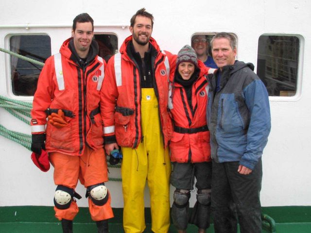 Members of the AMLR crew in 2004, aboard the R/V Yuzhmorgeologiya. Picture