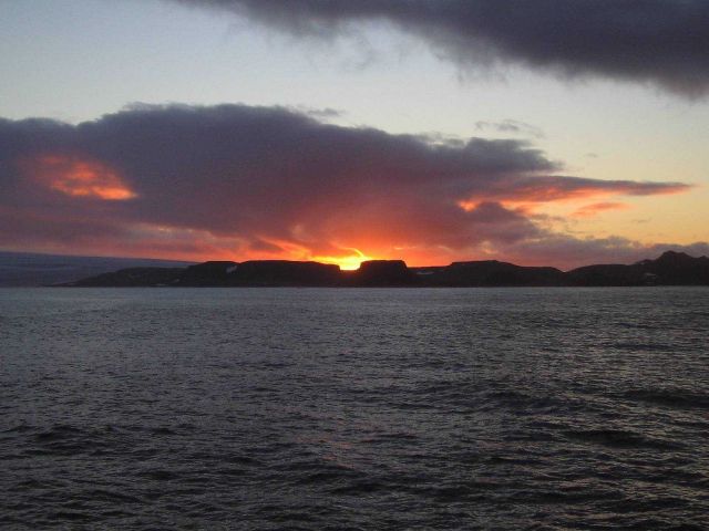 Sunset in the South Shetland Islands. Picture