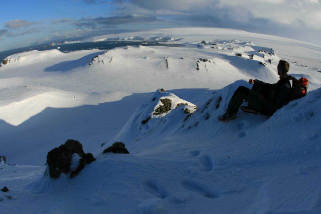 AMLR biologist Ray Buchheit overlooks Livingston Island. Picture