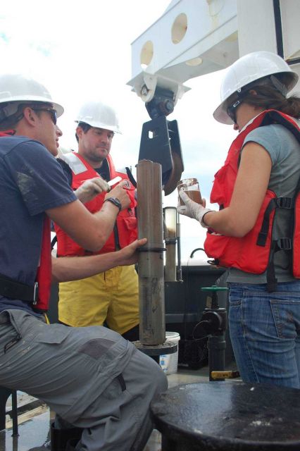 Retrieving a full core of Gulf of Mexico mud for further study Picture