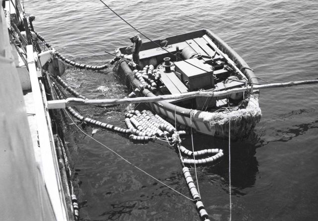 Preparing to brail a tuna purse seine Picture