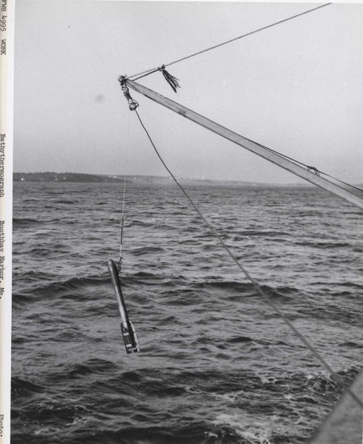 Deploying a bathythermograph from a fisheries research vessel Picture