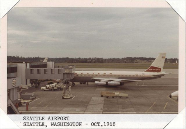 Western Airlines Boeing 707 at Seattle's SeaTac Airport Picture