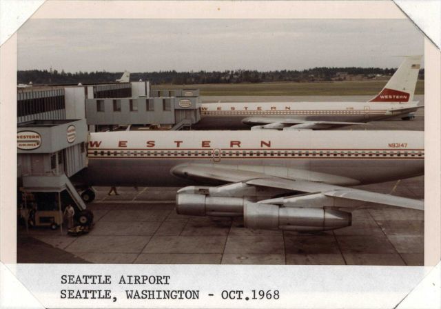 Western Airlines Boeing 707 at Seattle's SeaTac Airport Picture