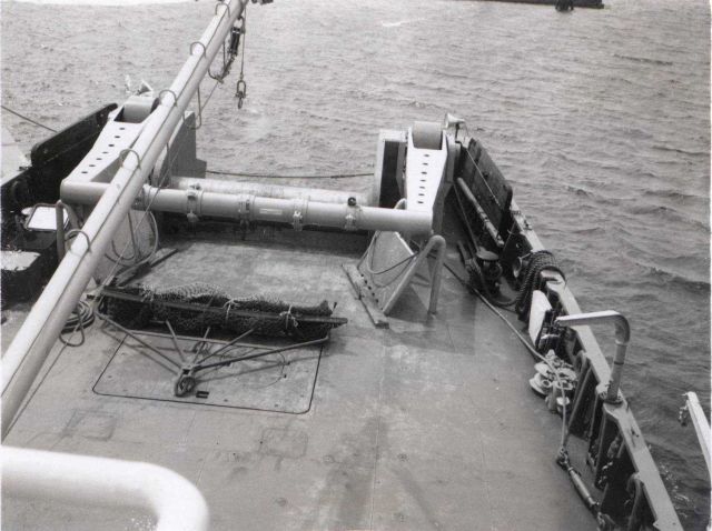 Looking down on stern of ALBATROSS IV from an upper deck Picture