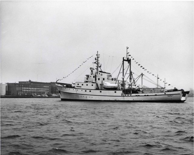 ALBATROSS IV approaching pier at Woods Hole Picture