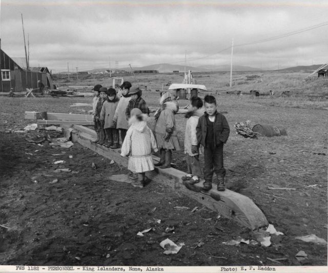 King Island eskimos at summer camp Picture