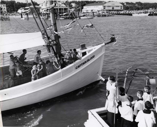 Blessing one of the several hundred shrimp trawlers during the annual Biloxi Shrimp festival on the Mississippi Gulf Coast. Picture