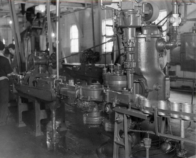 Assembly line machinery in seafood cannery Picture