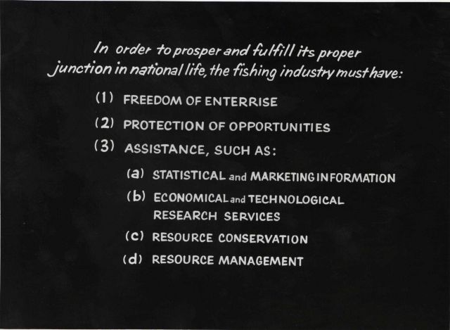 Listing of what the fishing industry must have to fulfill its proper junction Picture