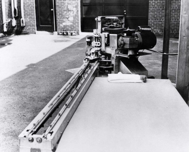 Disassembled commercial prototype of a crab cleaner-debacker machine developed by the American Scientific Corporation for BCF Picture