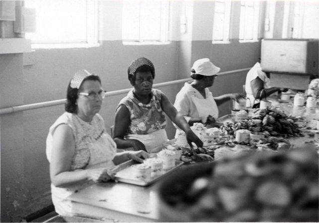 Picking crab meat at cannery Picture
