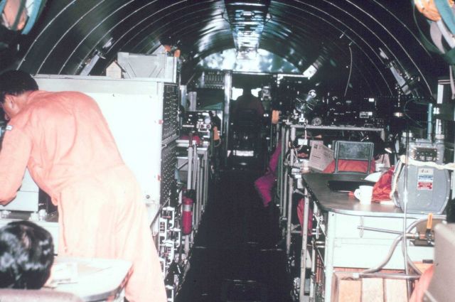 Interior of DC-6 looking forward. Picture
