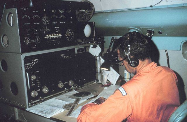 Navigator Fitch at the navigator station. Picture
