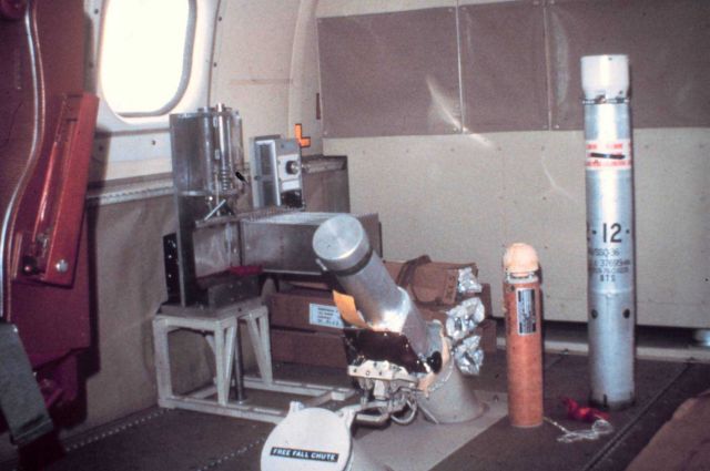Dropwindsonde station and airborne expendable bathythermograph station on P-3. Picture
