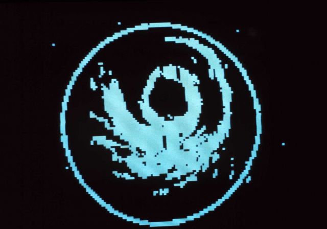 Radar display of hurricane center. Picture