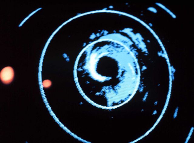 Radar display of Hurricane Fred center. Picture