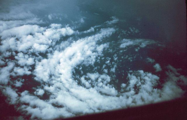 In the eye of Hurricane Caroline. Picture