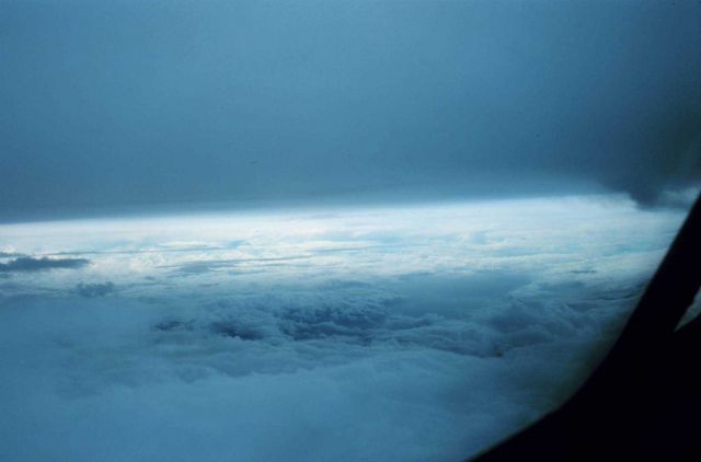 In the eye of Hurricane Eloise looking to the west. Picture