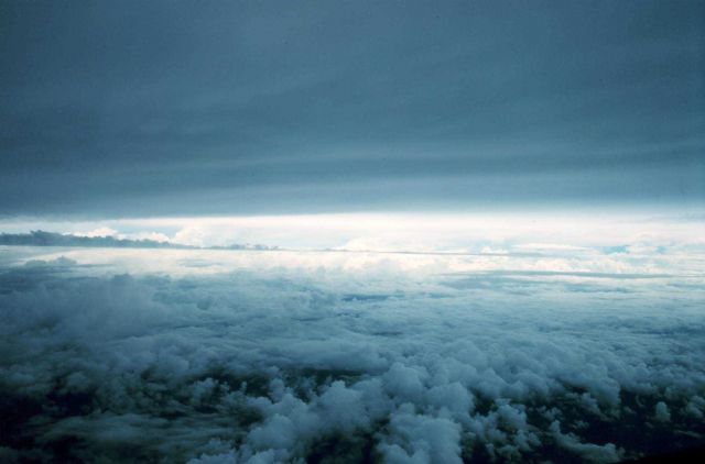 In the eye of Hurricane Eloise looking to the south. Picture