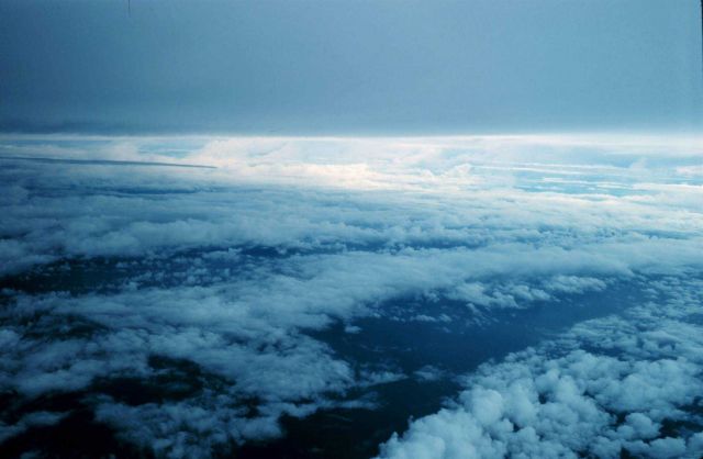 In the eye of Hurricane Eloise looking to the southeast. Picture