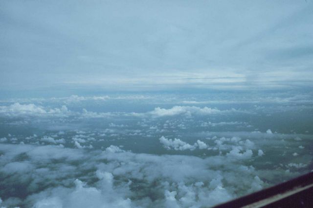 Approaching Hurricane Frances at approximately 200 nautical miles from center. Picture