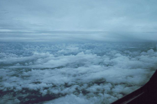 Approaching Hurricane Frances at approximately 180 nautical miles from center. Picture