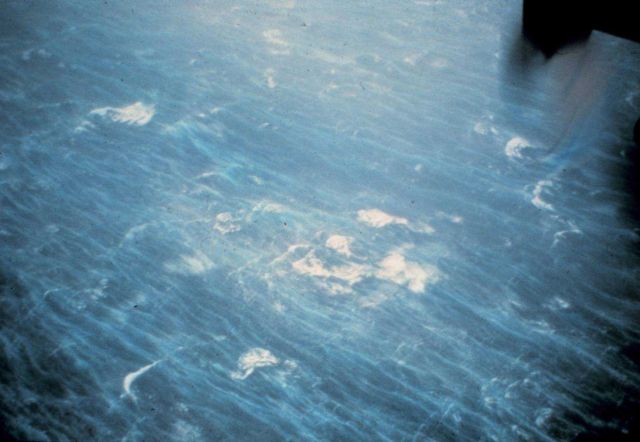Sea surface as seen from NOAA P-3 at 5000 feet during Hurricane Hugo Picture