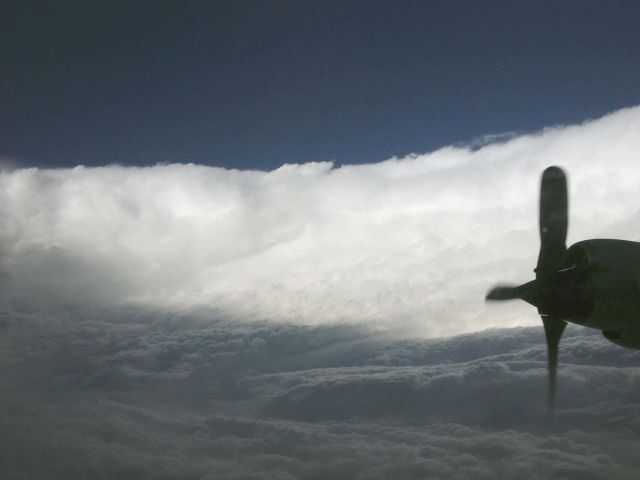 Eyewall of Hurricane Katrina south of Louisiana landfall. Picture