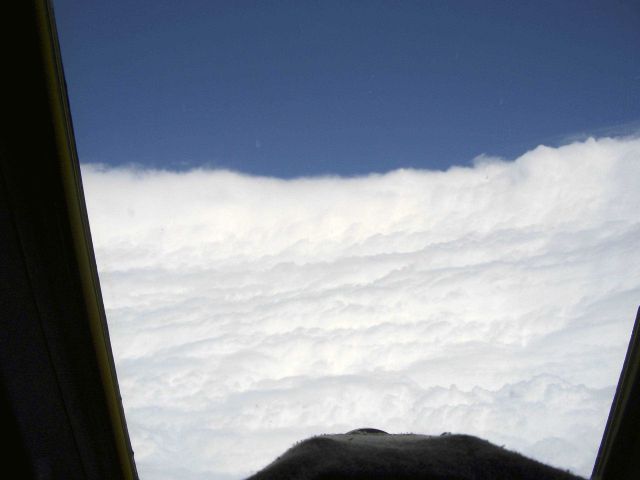 Eyewall of Hurricane Katrina as it was making landfall on the Louisiana coast. Picture
