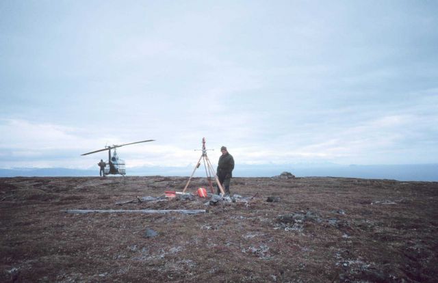 Geodimeter target set up on Alaska Peninsula Picture