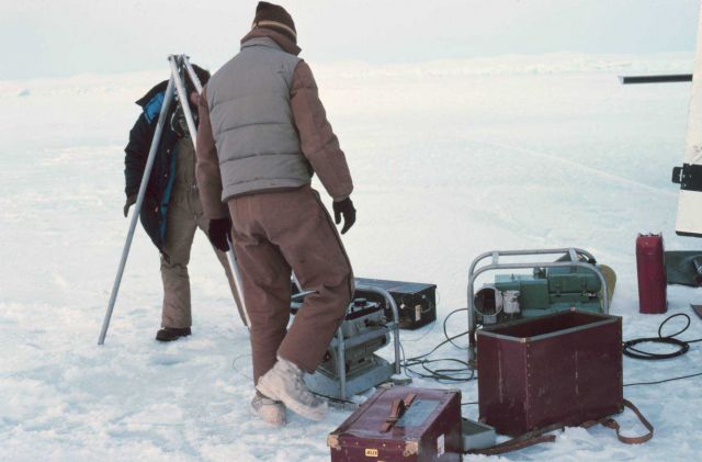 Helicopter pilot assisting with science operations in the Beaufort Sea area. Picture