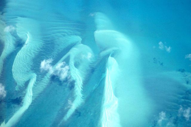 A view of submarine topography on the Bahamas Banks. Picture