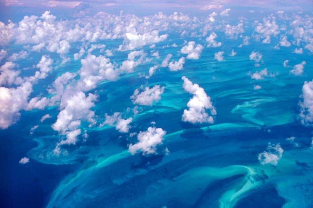 A view of submarine topography on the Bahamas Banks. Picture