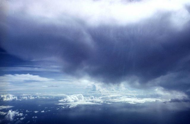 Base of a cloud seemingly heavily laden with moisture. Picture