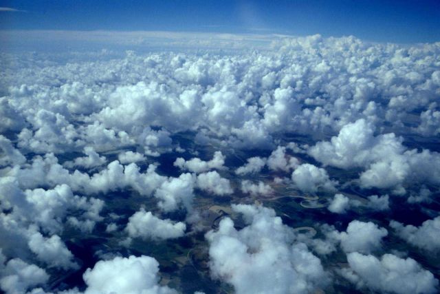 Cumulus on the coast of Mexico on the outskirts of Hurricane Fern. Picture