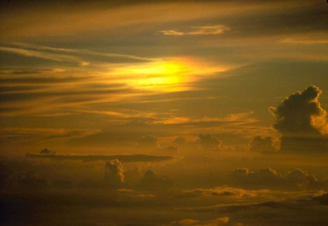 A late afternoon golden glow as seen from C130 research aircraft. Picture