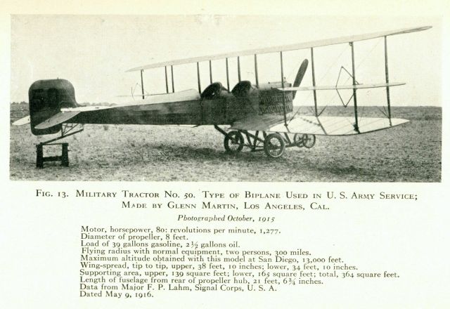 Military tractor no 50 type of biplane used in US Army service. Picture