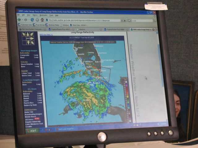 Radar imagery of northern bands of Hurricane Ike. Picture