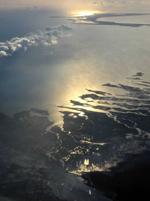 Islands seen at dawn during Hurricane Karl mission. Picture