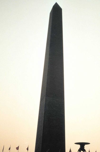GPS antenna over Station Jefferson Pier with the Washington Monument in the background Picture