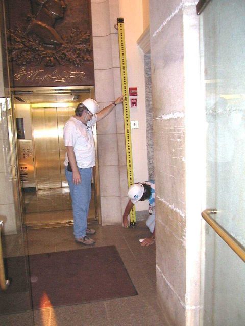 Leveling inside the Washington Monument Picture