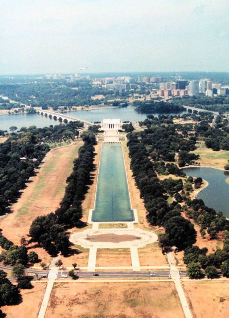 Looking west from atop the Washington Monument to the Reflecting Pool and the Lincoln Memorial Picture