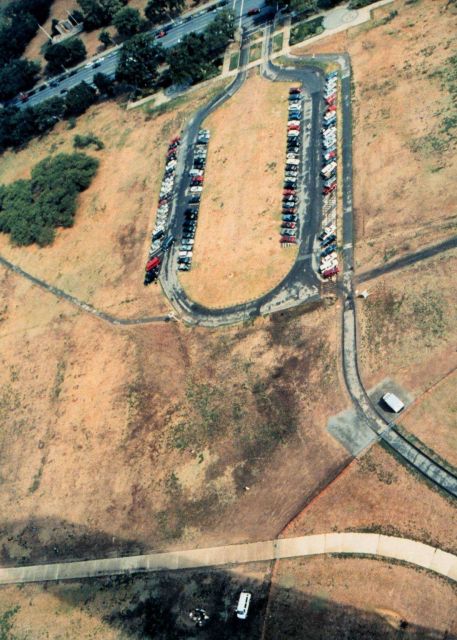 Looking down on Jefferson Pier and a Government van at the bottom of the picture Picture