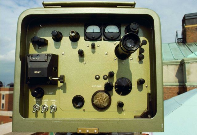 Operator control panel of Model 8 Geodimeter. Picture