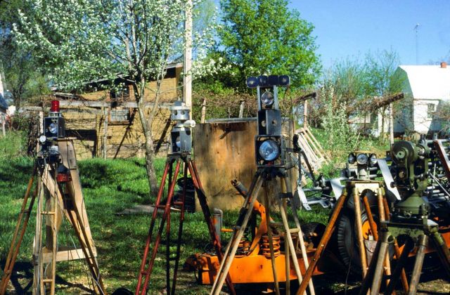 Display of various signal lights and other equipment for an open house Picture