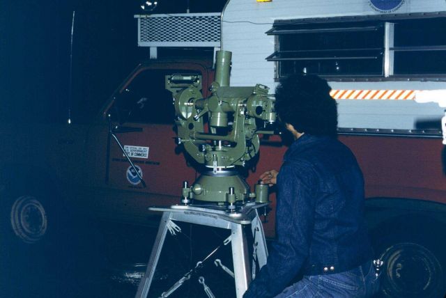 Ross Mackay observing astronomic latitude and longitude with Wild T-4 Theodolite Picture